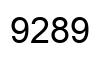 Number 9289 black image