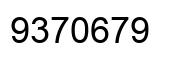 Number 9370679 black image