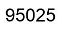 Number 95025 black image