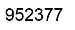 Number 952377 black image