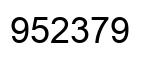 Number 952379 black image