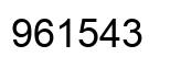 Number 961543 black image