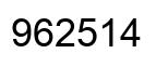 Number 962514 black image