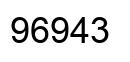 Number 96943 black image