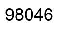 Number 98046 black image