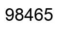 Número 98465 imagen negro