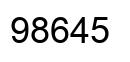 Number 98645 black image