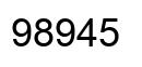 Number 98945 black image