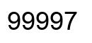 Number 99997 black image