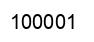 Number 100001 black image