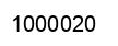 Número 1000020 imagen negro