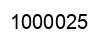 Number 1000025 black image