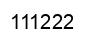Number 111222 black image