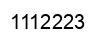 Number 1112223 black image