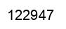 Number 122947 black image