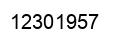 Number 12301957 black image