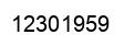Number 12301959 black image