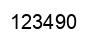 Number 123490 black image