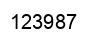 Number 123987 black image