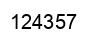 Number 124357 black image