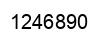 Number 1246890 black image