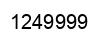 Number 1249999 black image