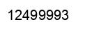 Number 12499993 black image