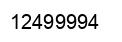 Number 12499994 black image