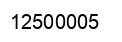 Number 12500005 black image