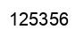 Number 125356 black image