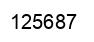 Number 125687 black image