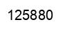 Number 125880 black image