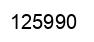 Number 125990 black image