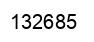 Number 132685 black image