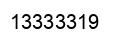 Number 13333319 black image