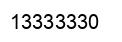 Number 13333330 black image