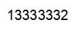 Number 13333332 black image