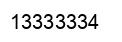 Number 13333334 black image