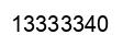 Number 13333340 black image