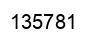 Number 135781 black image