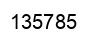 Number 135785 black image