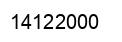Number 14122000 black image