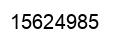 Number 15624985 black image