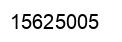 Number 15625005 black image