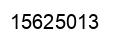 Number 15625013 black image