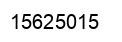 Number 15625015 black image