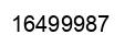 Number 16499987 black image