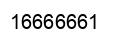 Number 16666661 black image