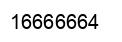 Number 16666664 black image