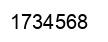 Number 1734568 black image